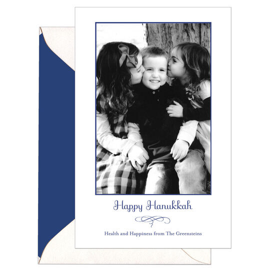 Scroll Photo Letterpress Holiday Cards